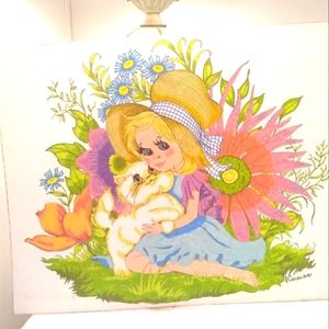 Vintage colored artwork on felt